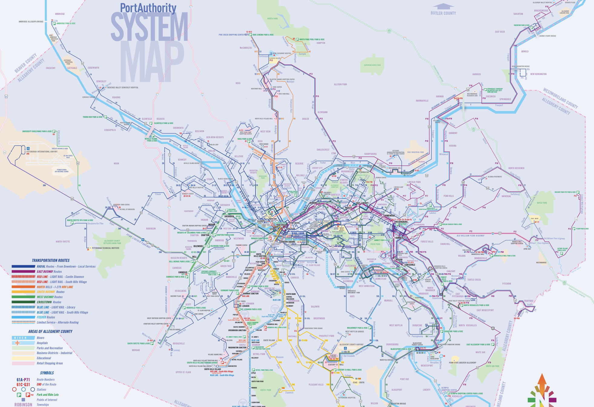 Pittsburgh Transit System Map